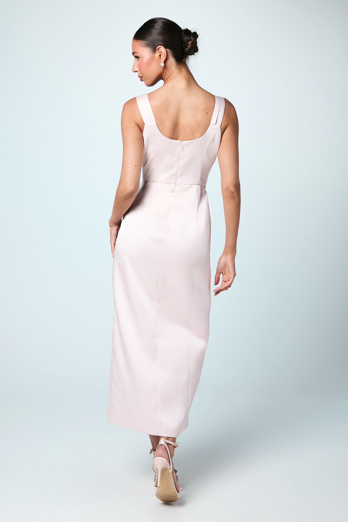 Coast Scoop Neck Satin Column Bridesmaid Dress Blush image 3