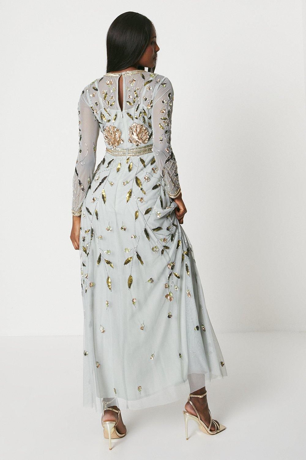 Coast The Collector Hand Embellished Maxi Dress Sage image 3