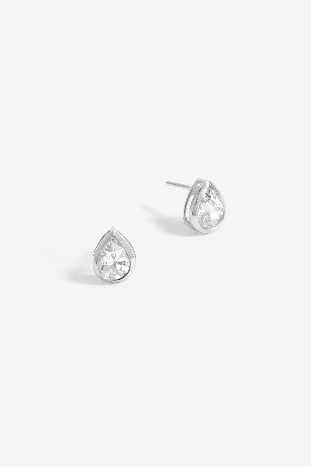 Simply Silver Sterling Silver 925 Cubic Zirconia Large Pear Drop Stud Earrings image 1
