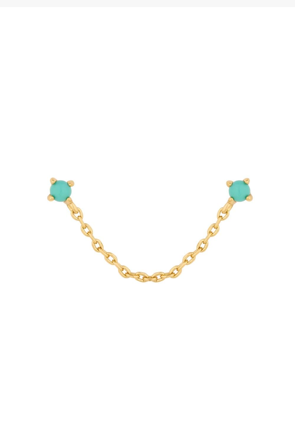 Inicio Inicio 14K Real Gold Plated Chain Drop Stud Earrings - Gift Pouch