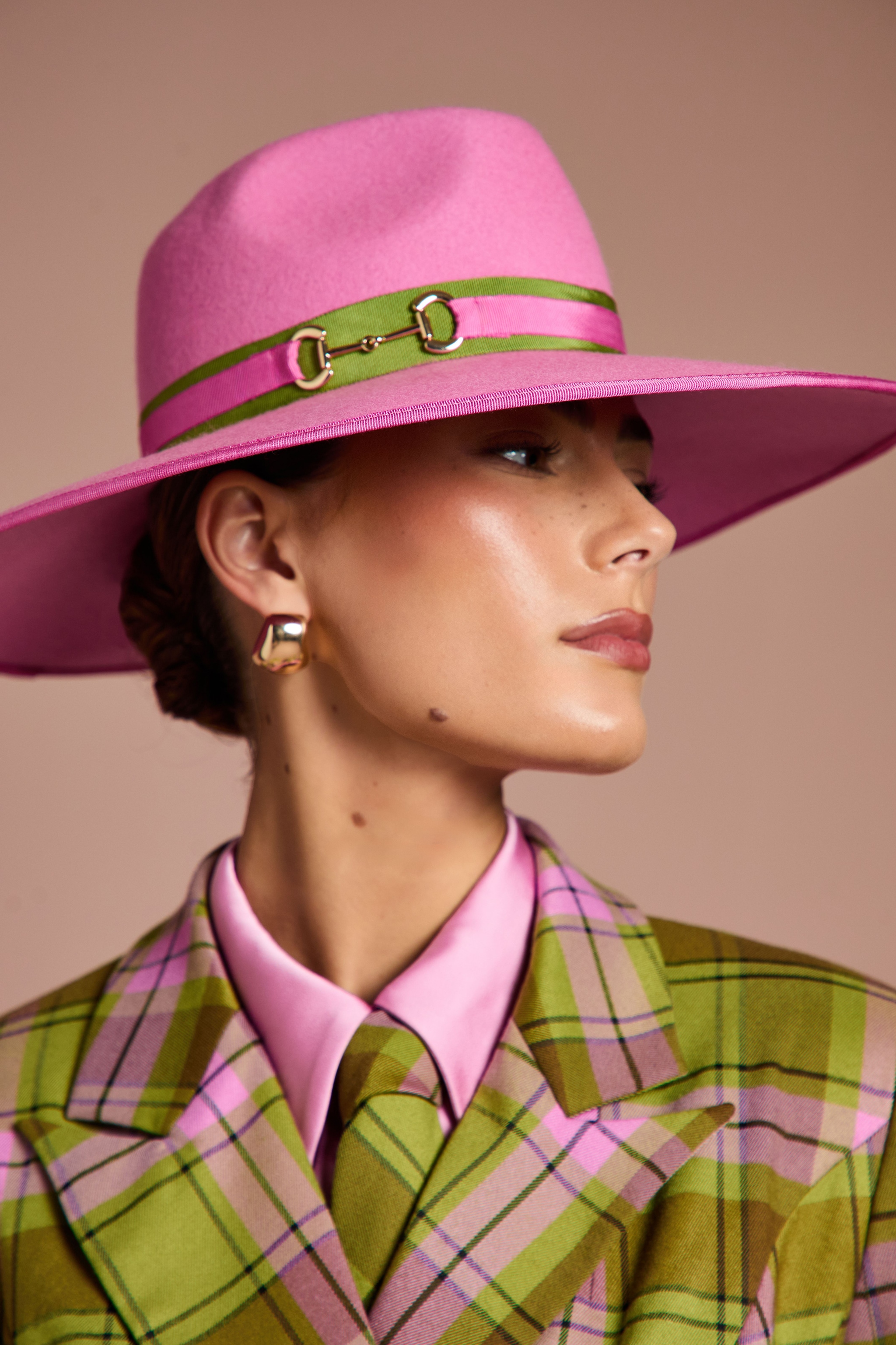 Coast Lisa Tan Fedora With Contrast Band Pink image 1