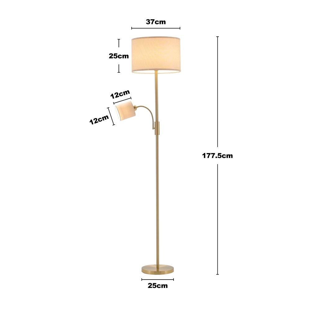 Living and Home 2-Light Floor Standing Lamp with Adjustable Head image 3