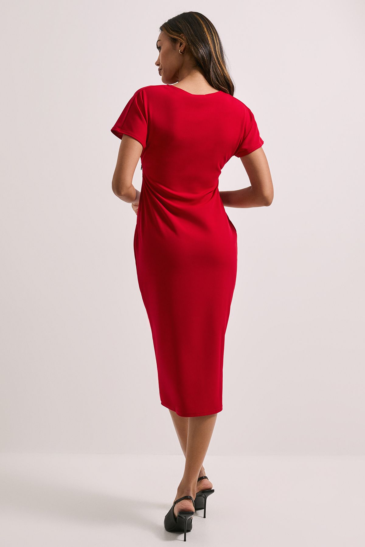Dorothy Perkins Twist Scuba Midi Dress Red image 3