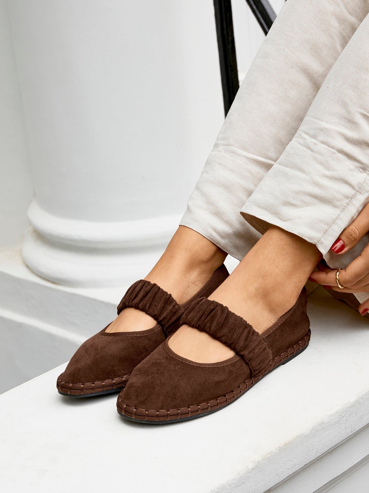 Linzi Lorella Brown Faux Suede Mary Jane image 2