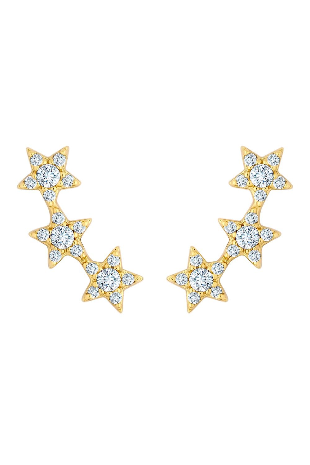 Inicio 14K Gold Plated Recycled Cubic Zirconia Star Ear Climber - Gift Pouch image 1