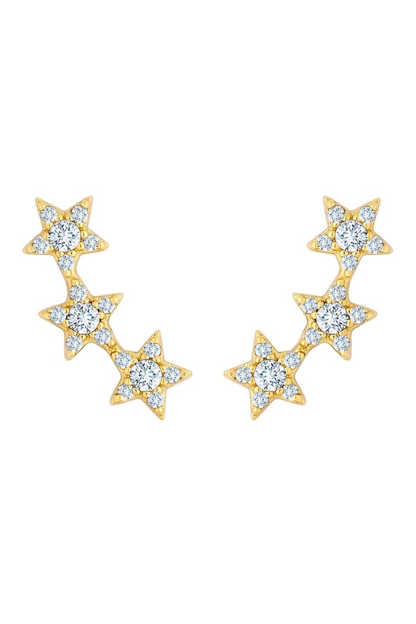 Inicio 14K Gold Plated Recycled Cubic Zirconia Star Ear Climber - Gift Pouch