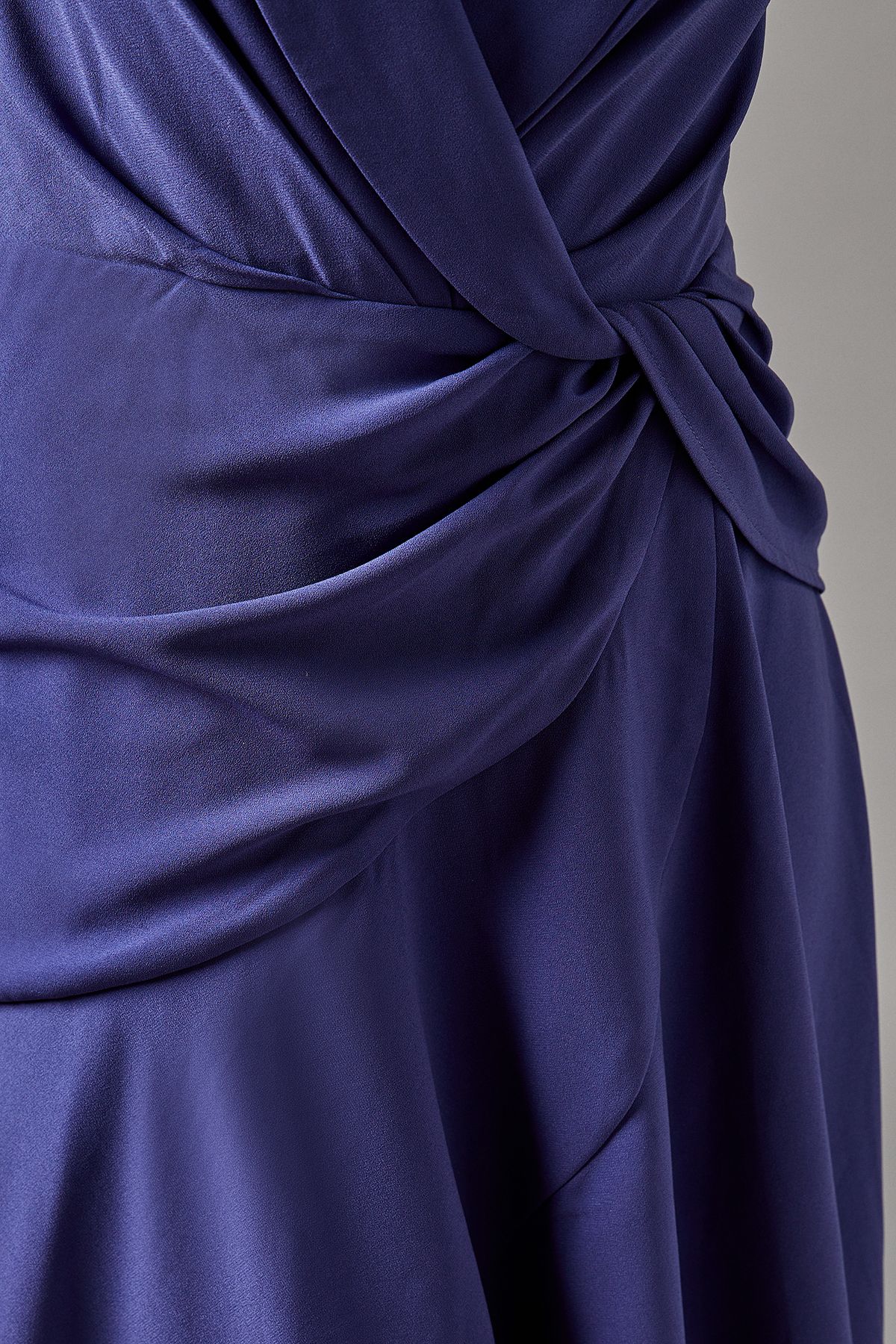 Coast Shawl Collar Ruffle Hem Midi Dress Blue image 5