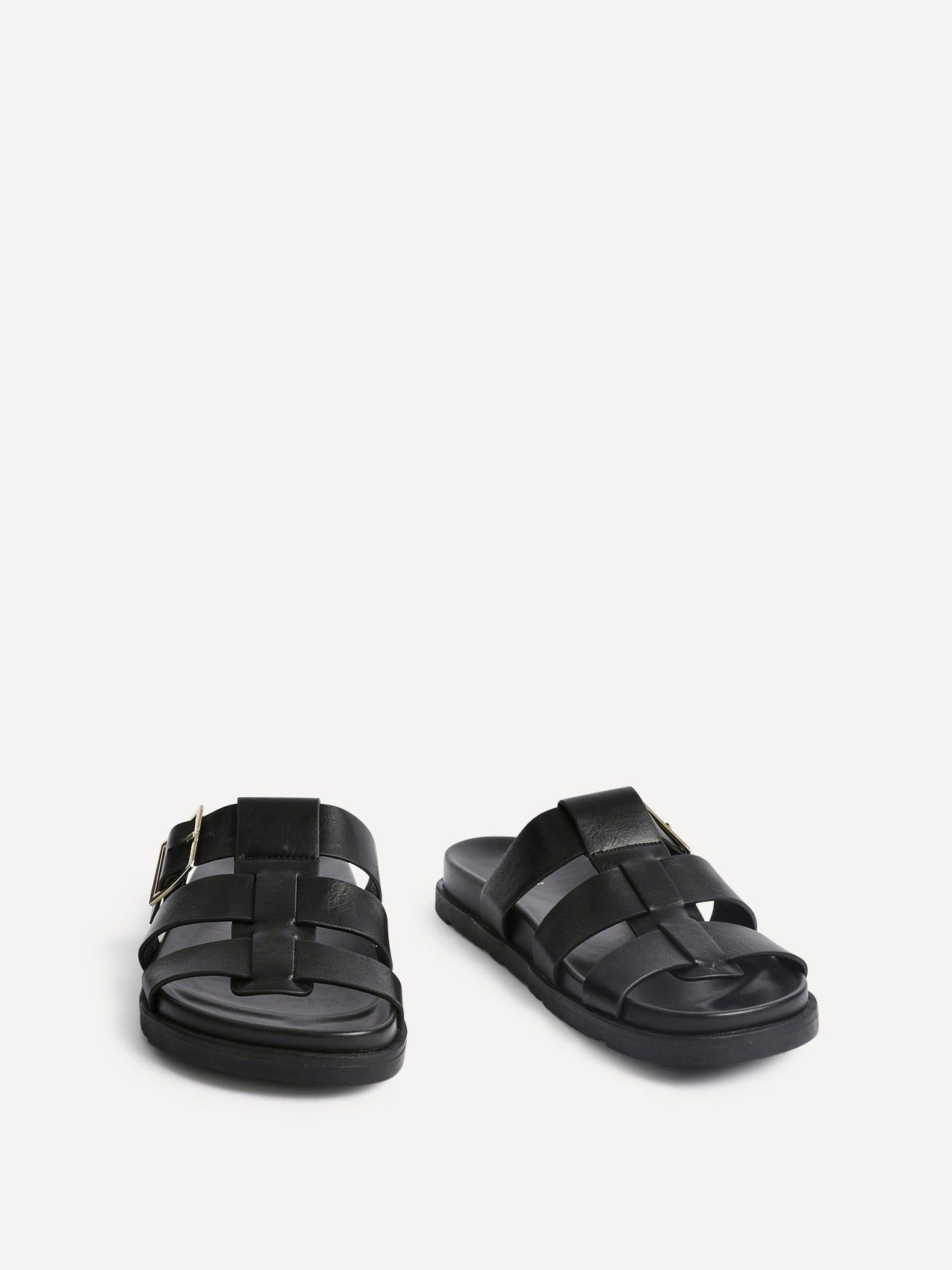Linzi Restore Black Faux Leather Gladiator Slip-On Sandal image 3