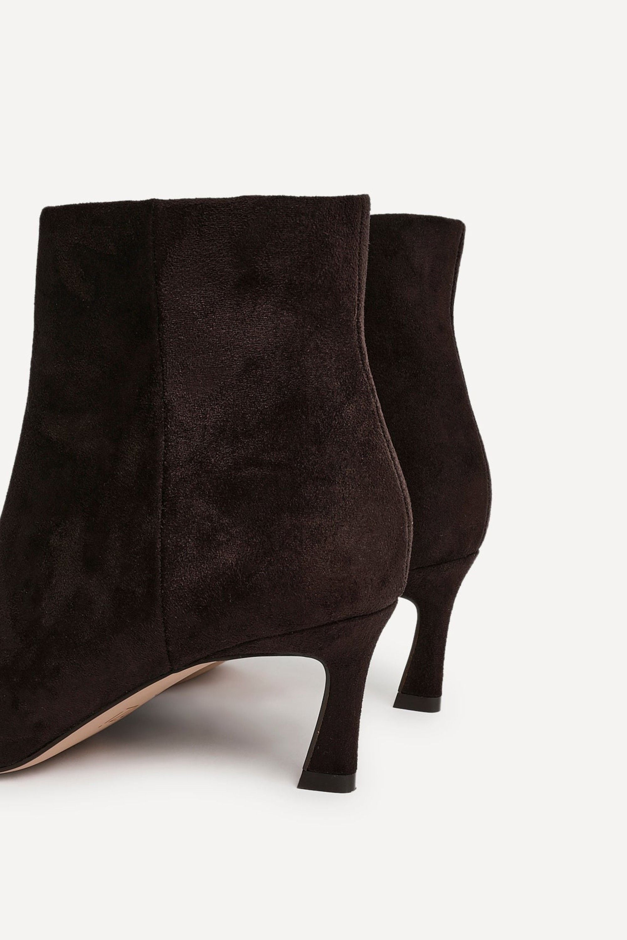 Linzi Secured Brown Faux Suede Pointed Toe Stiletto Ankle Boot image 4