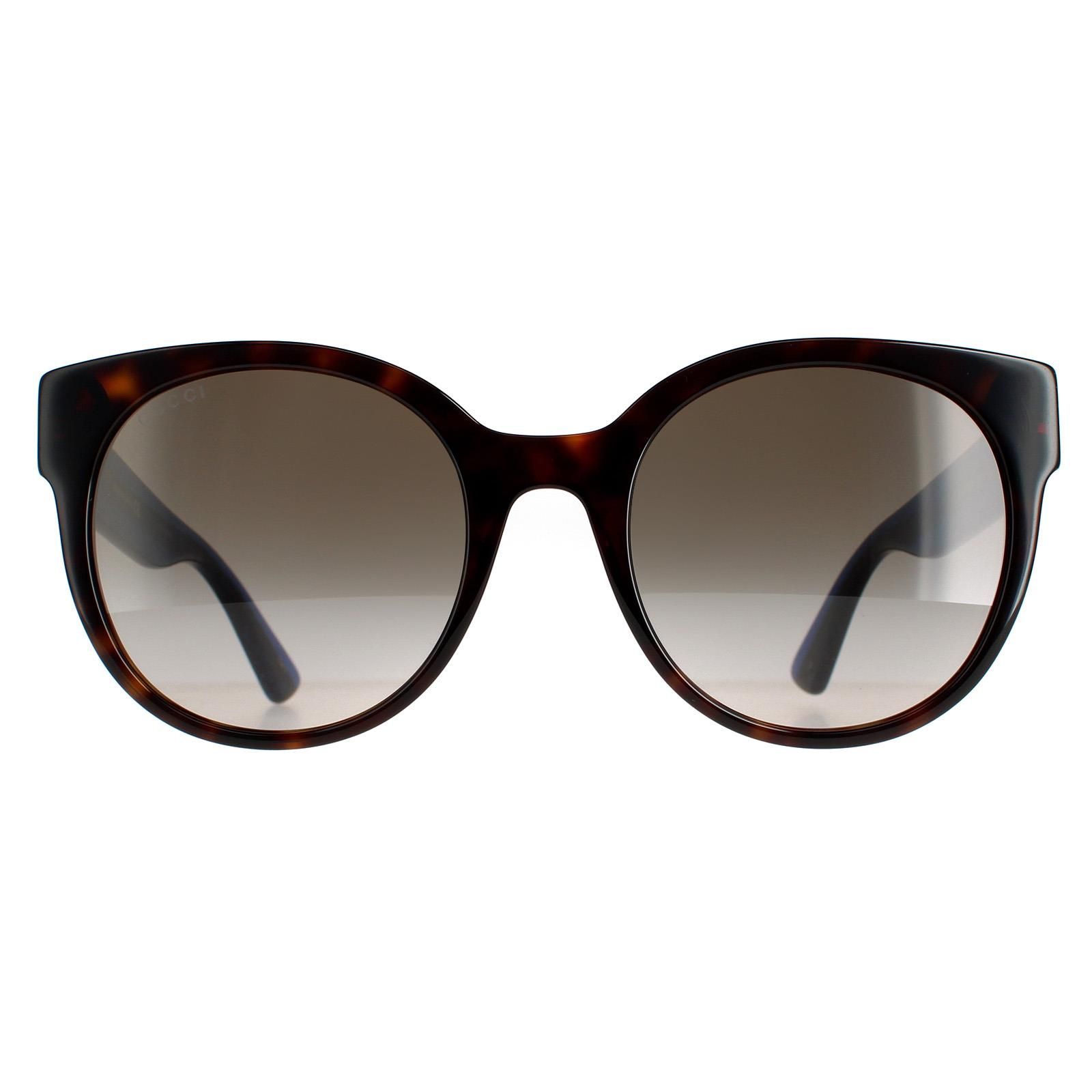 Gucci Cat Eye Havana with Blue and Red Brown Gradient GG0035SN Sunglasses image 1