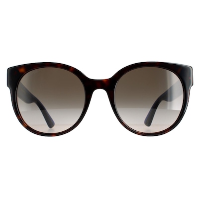 Gucci Cat Eye Havana with Blue and Red Brown Gradient GG0035SN Sunglasses