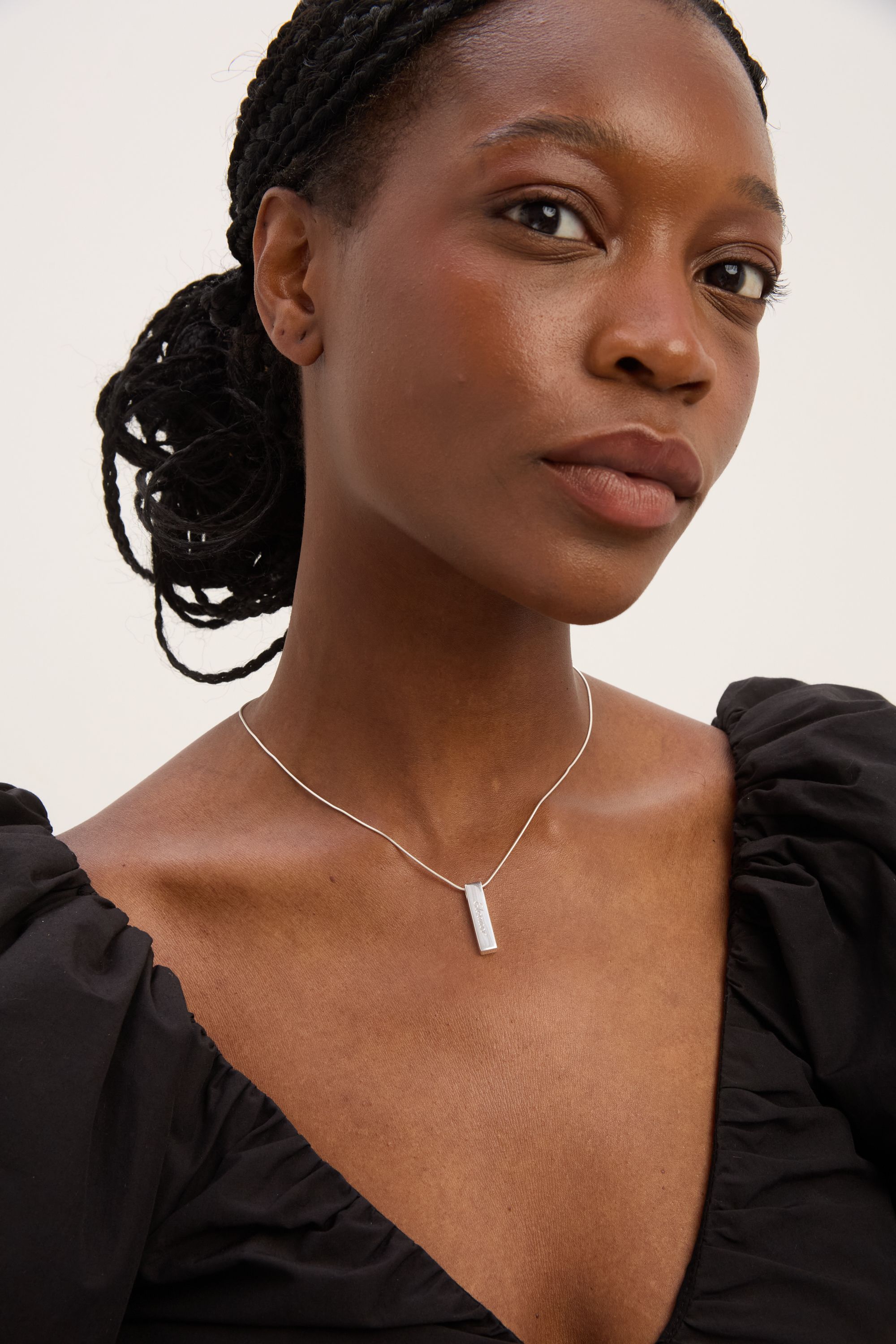 Simply Silver Sterling Silver 925 Polished Bar Pendant image 2