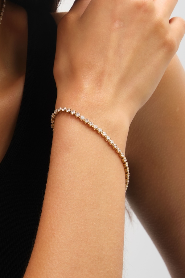 Jon Richard Waterproof Gold Plated Tennis Bracelet