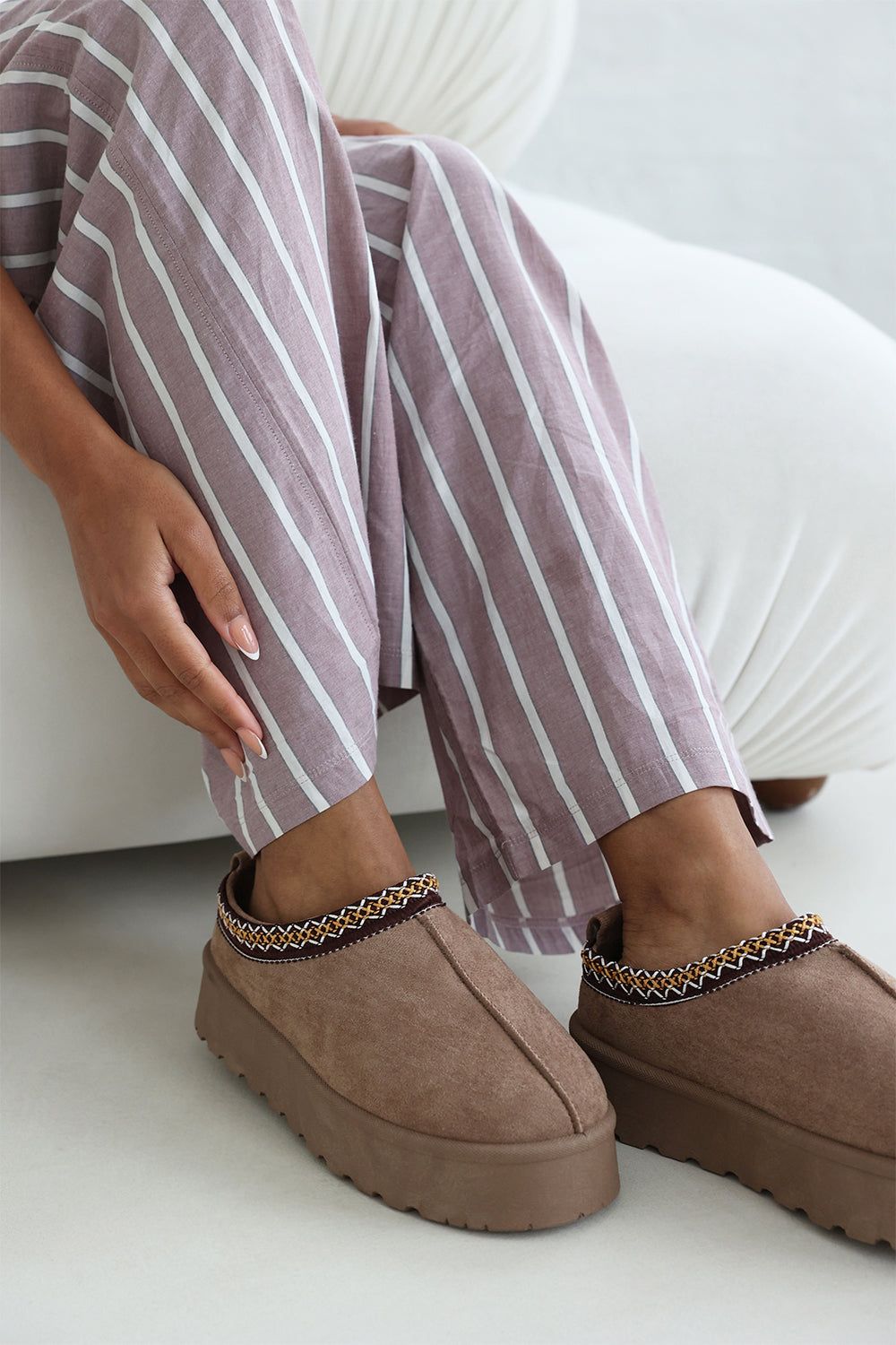 Where's That From 'Quincy' Cosy Faux-Suede Fur Lining Platform Slipper image 1