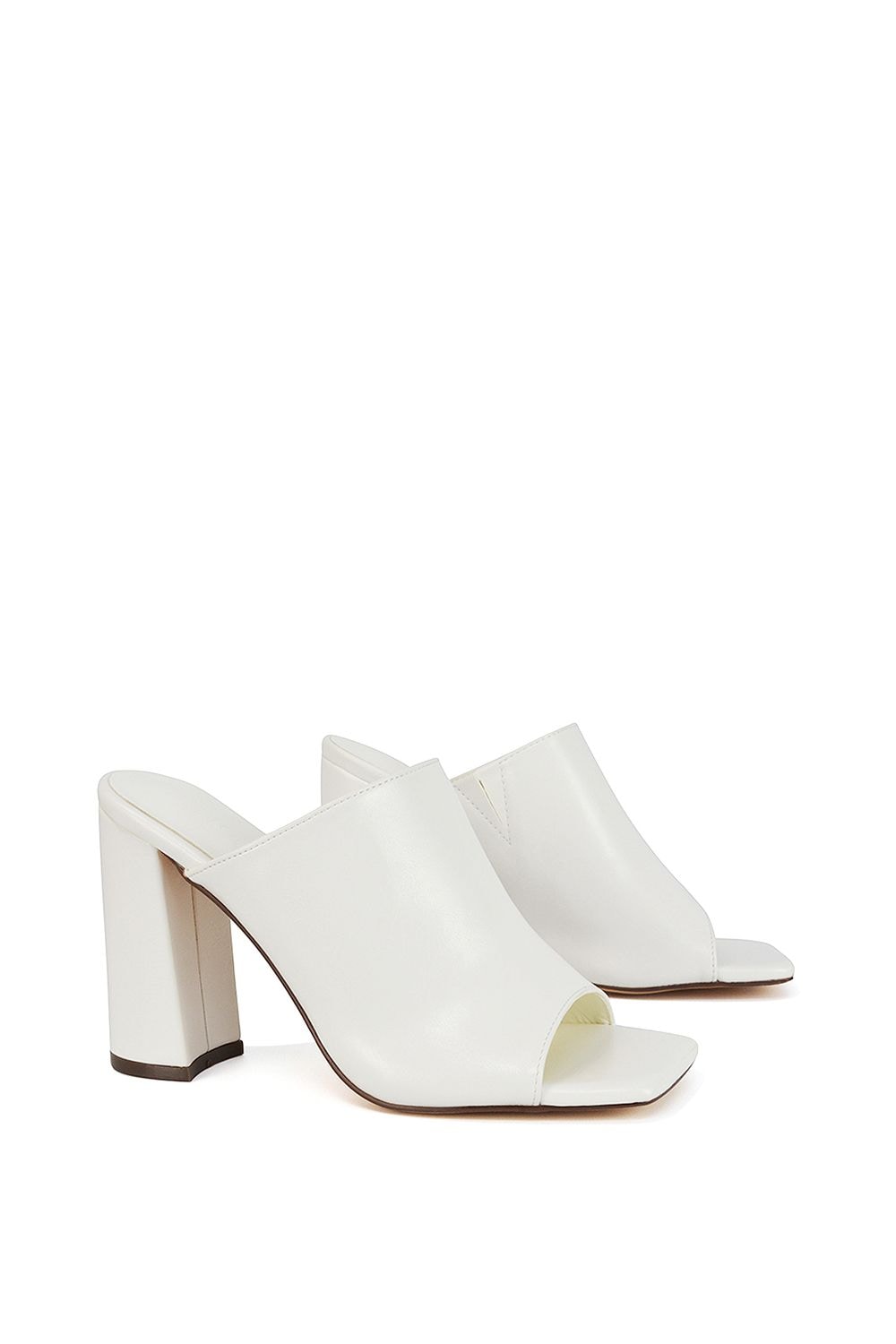 XY London 'Sunday' Square Toe Block High Heel Mule Peep Toe Sandals image 2