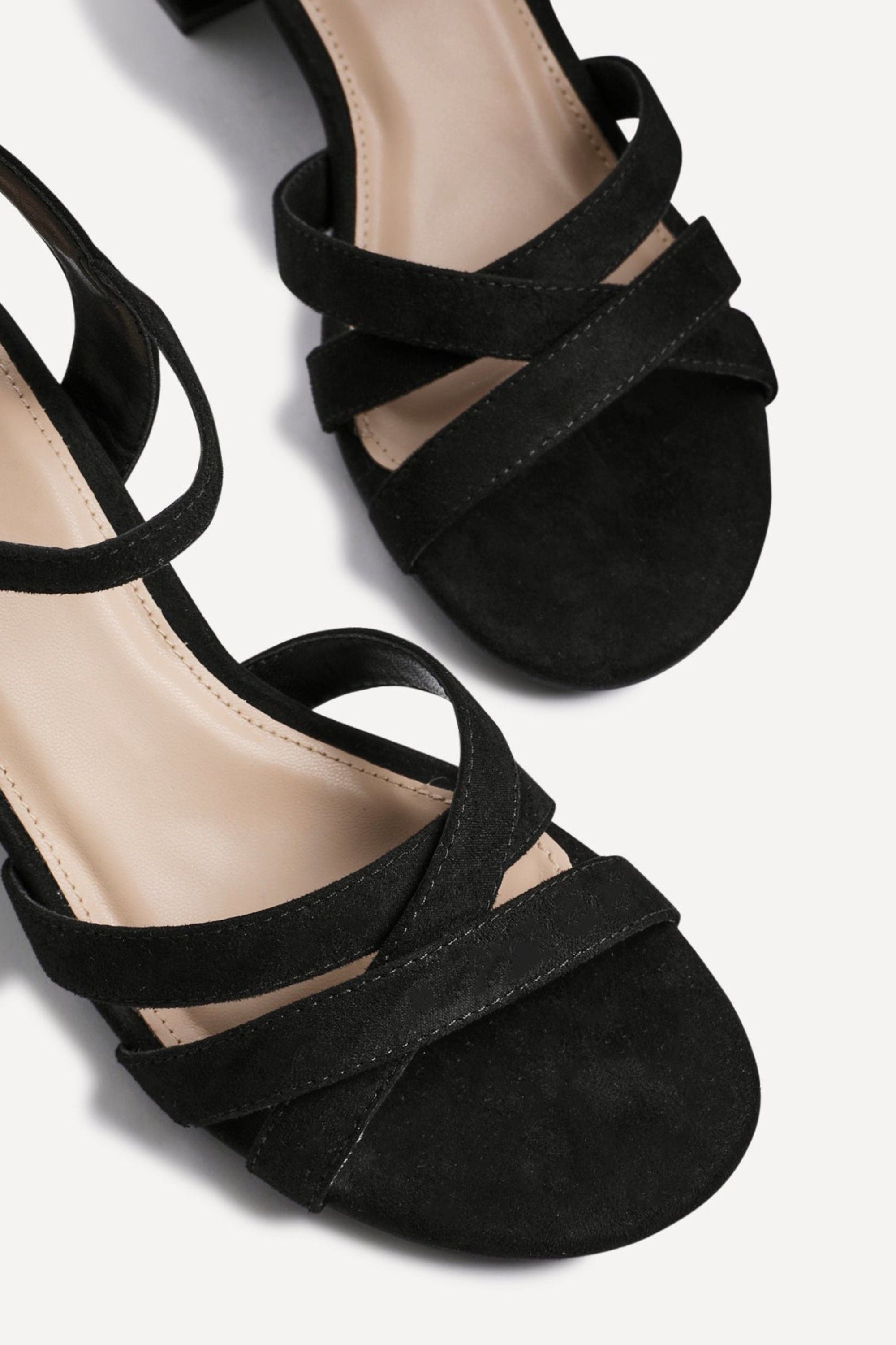 Linzi Flair Black Faux Suede Heeled Sandals image 4