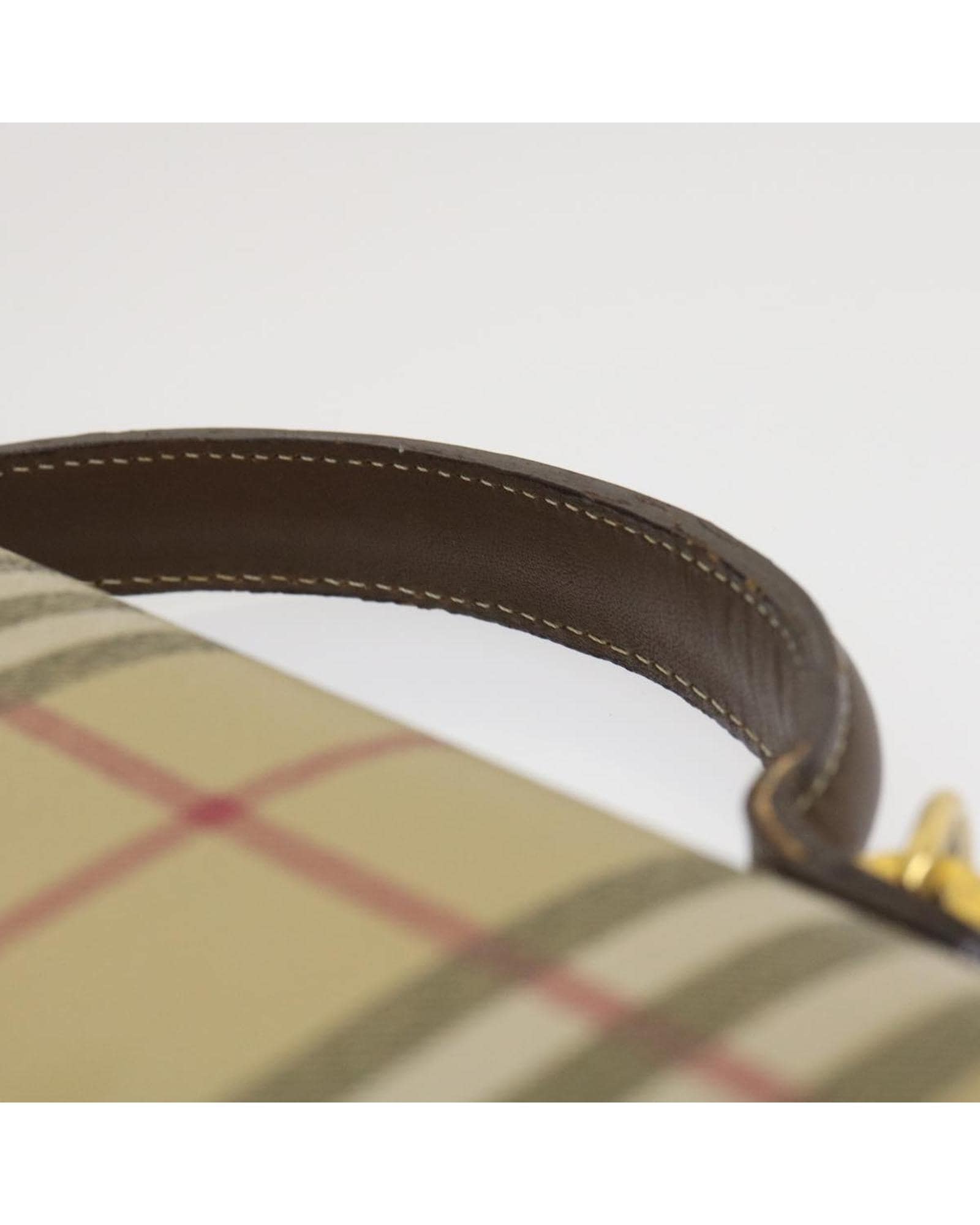 Valentino Preloved Beige Check Satchel Handbag Wo image 8