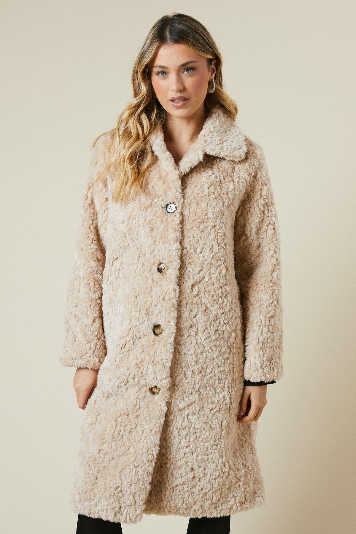 Dorothy Perkins Teddy Coat Neutral image 4