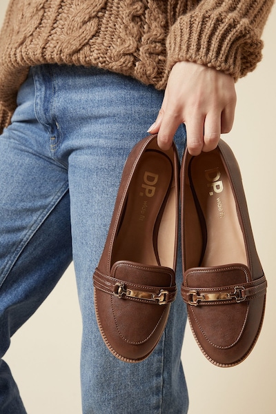 Dorothy Perkins Wide Fit Lora Snaffle Loafers Tan