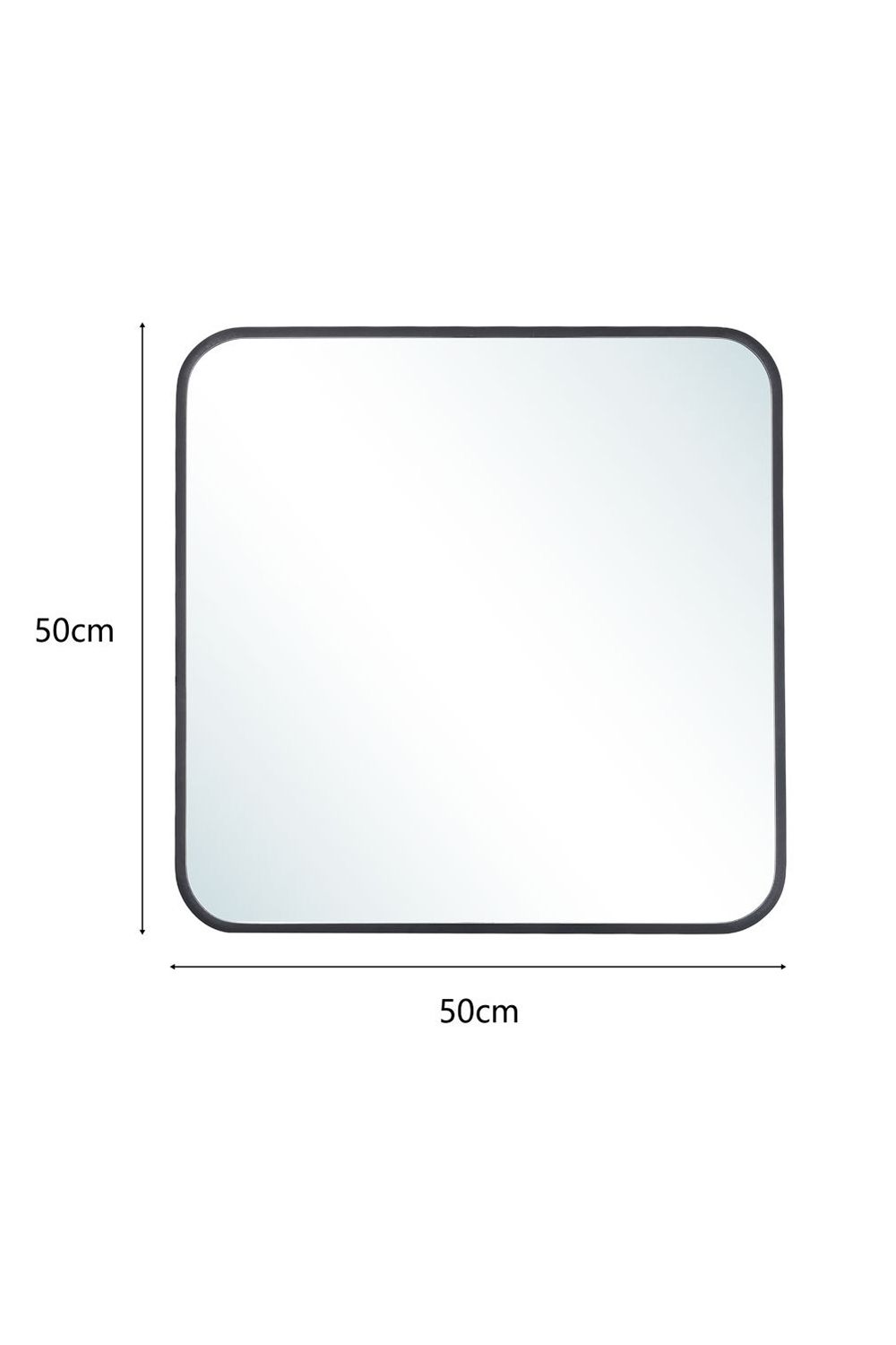 Living and Home 50 x 50cm Square Wall Mirror Aluminum Alloy Frame Bathroom Mirror image 6