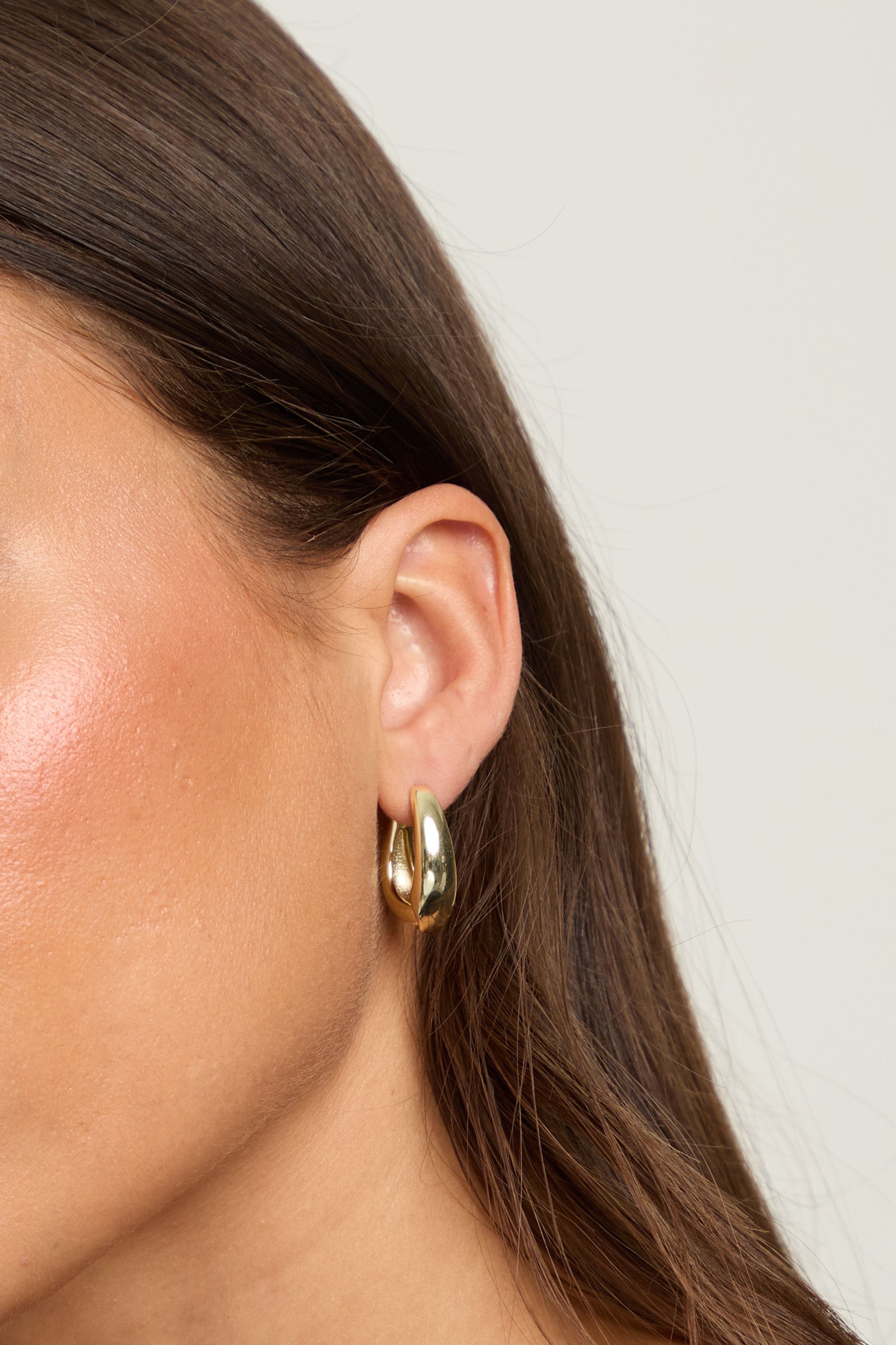 Jon Richard Gold Plated Polished Hoop Earrings image 2