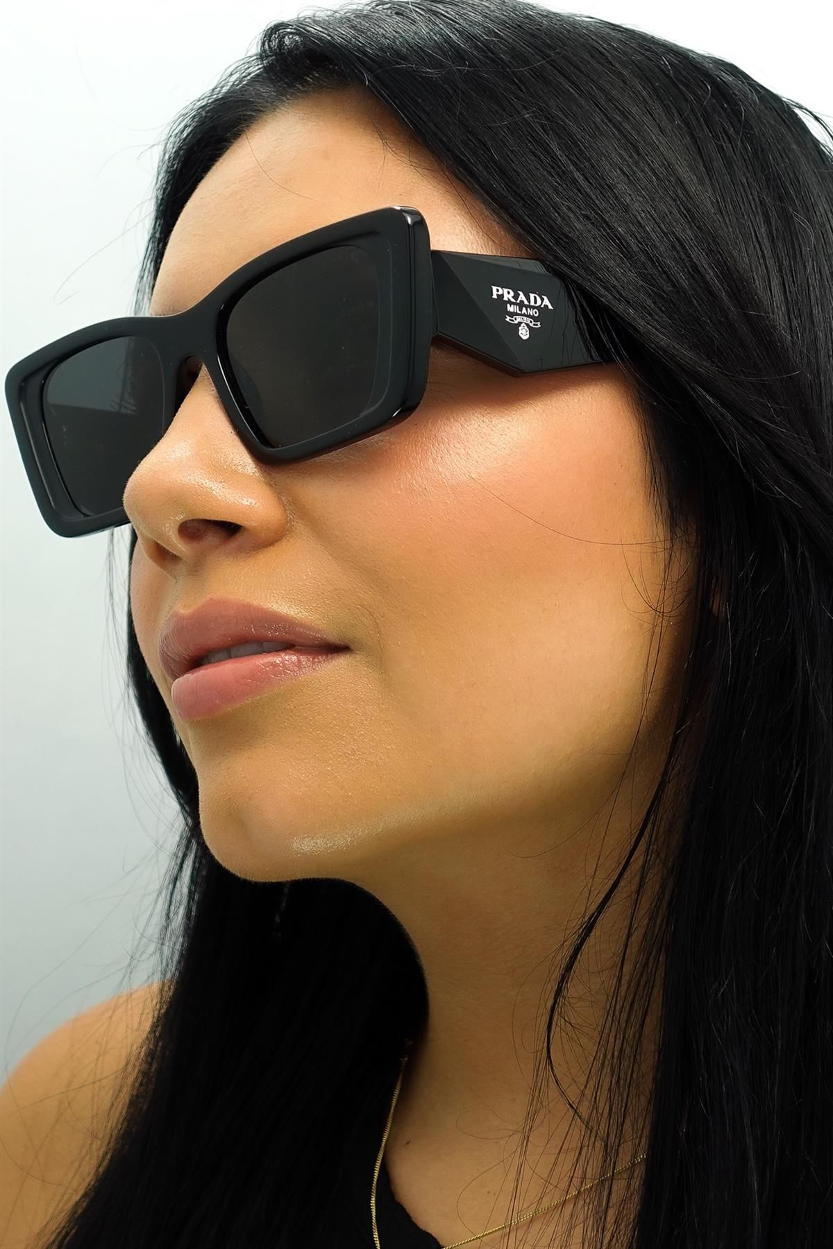 Prada Rectangle Black Dark Grey PR08YS image 1