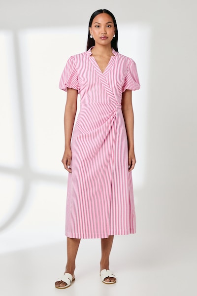 Principles Pink Stripe D - Ring Cotton Poplin Wrap Dress Pink