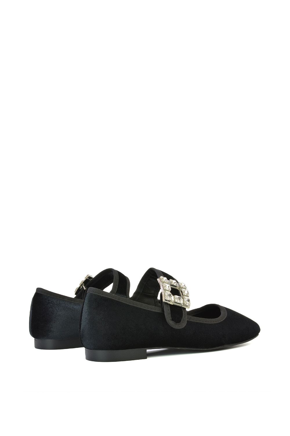 XY London 'Rhyse' Mary Jane Diamante Buckle Square Toe Pumps image 5
