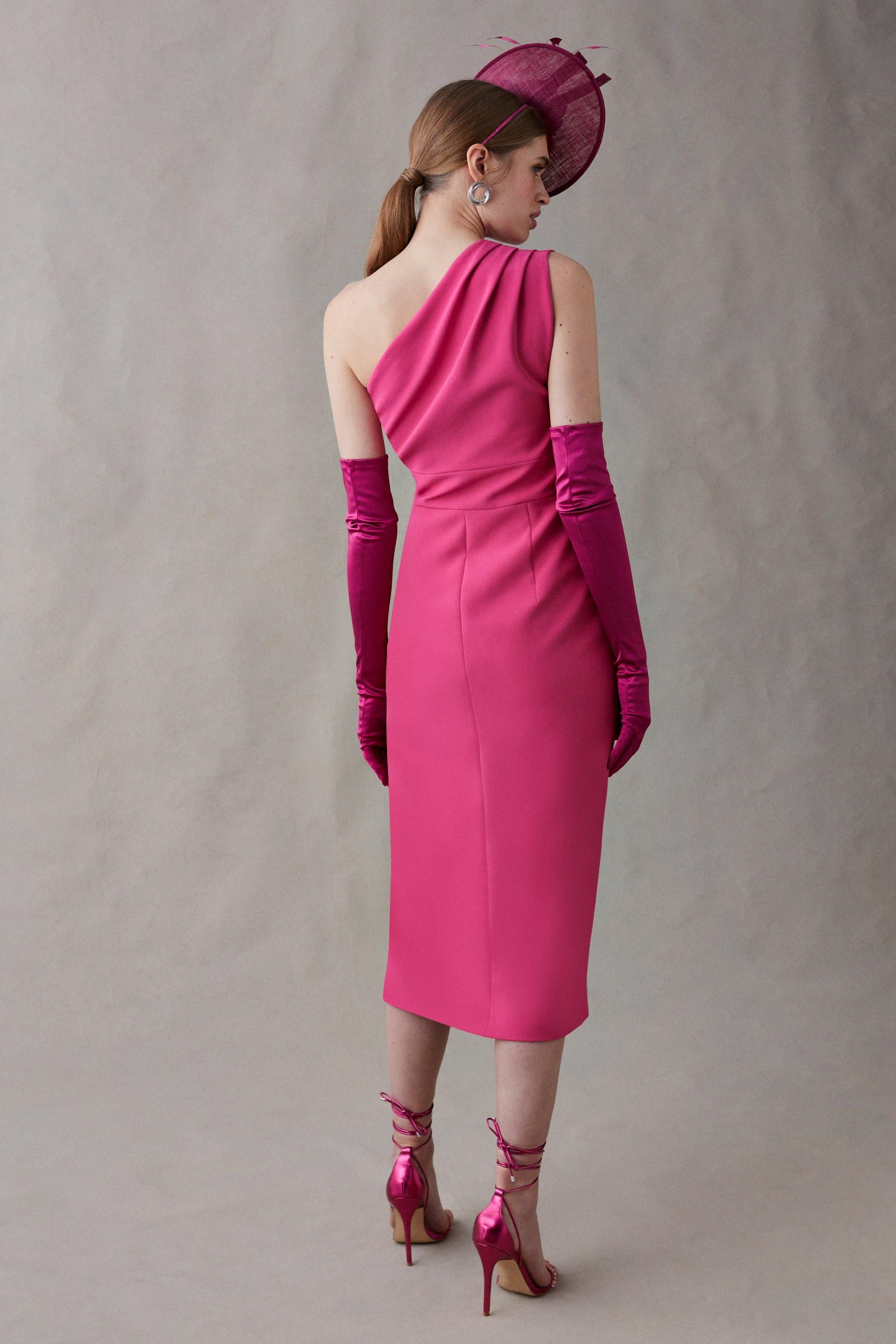 Coast Premium One Shoulder Pencil Dress Pink image 5