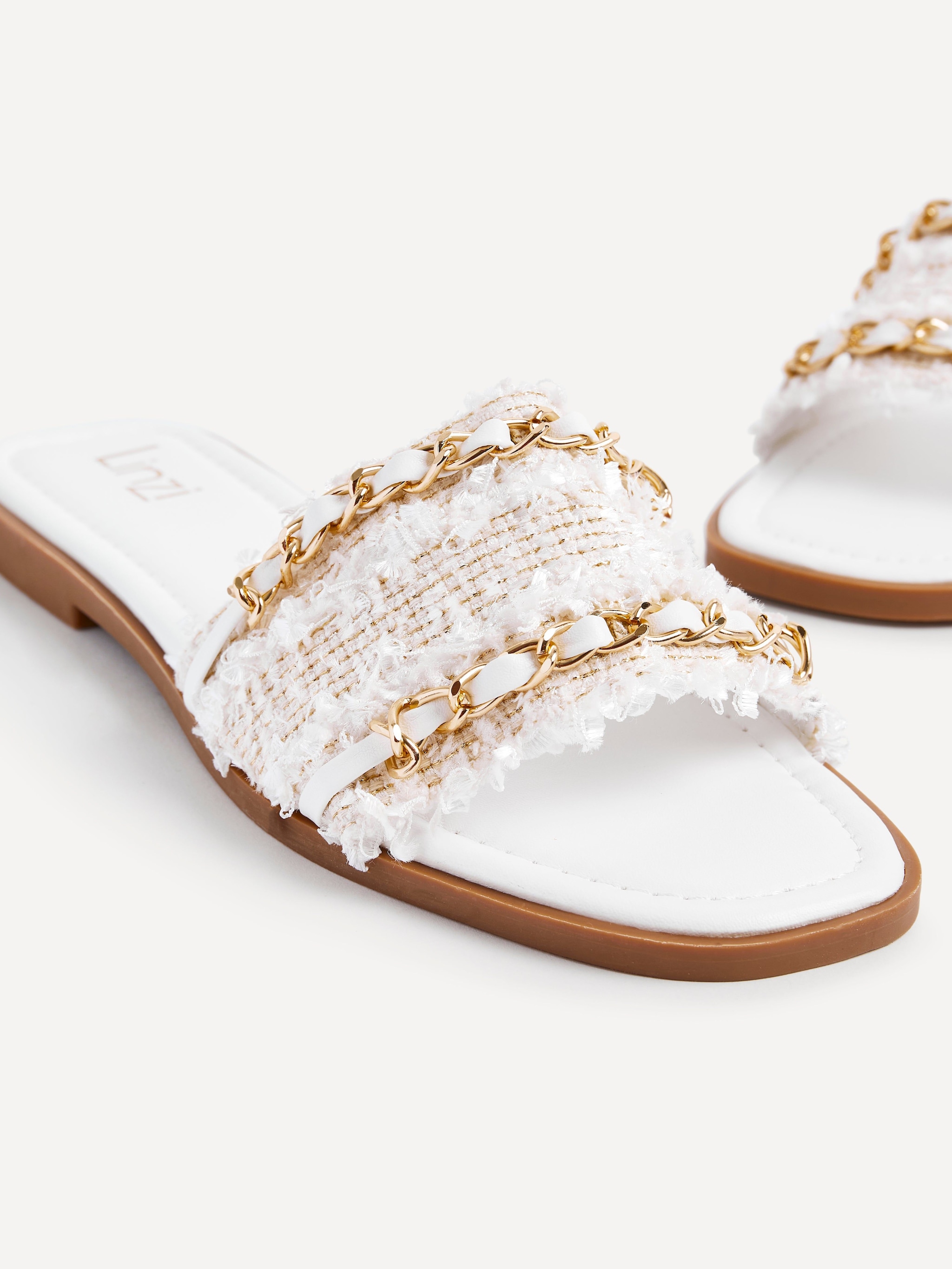 Linzi Lola White Faux Leather Slider image 5