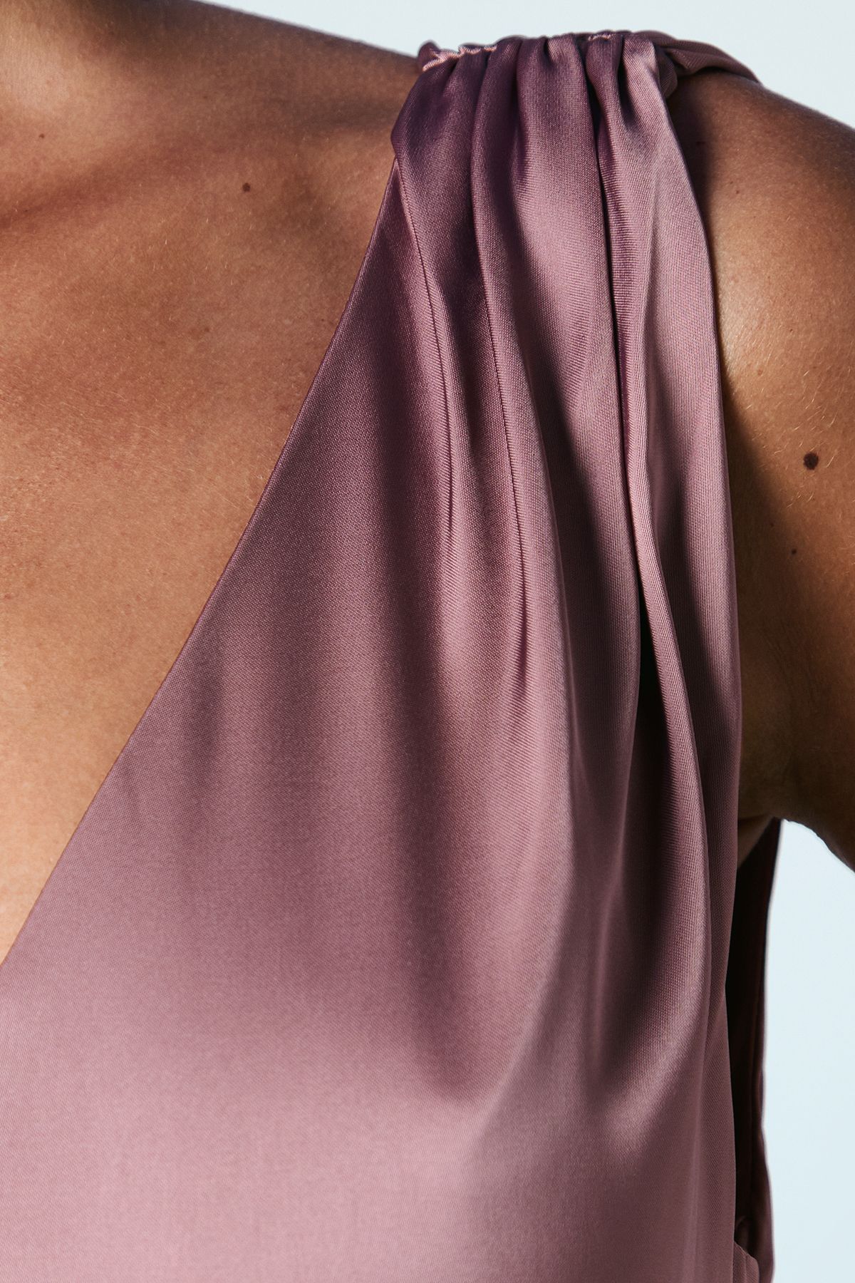 Coast Satin V Neck Bridesmaid Dress Mink image 5