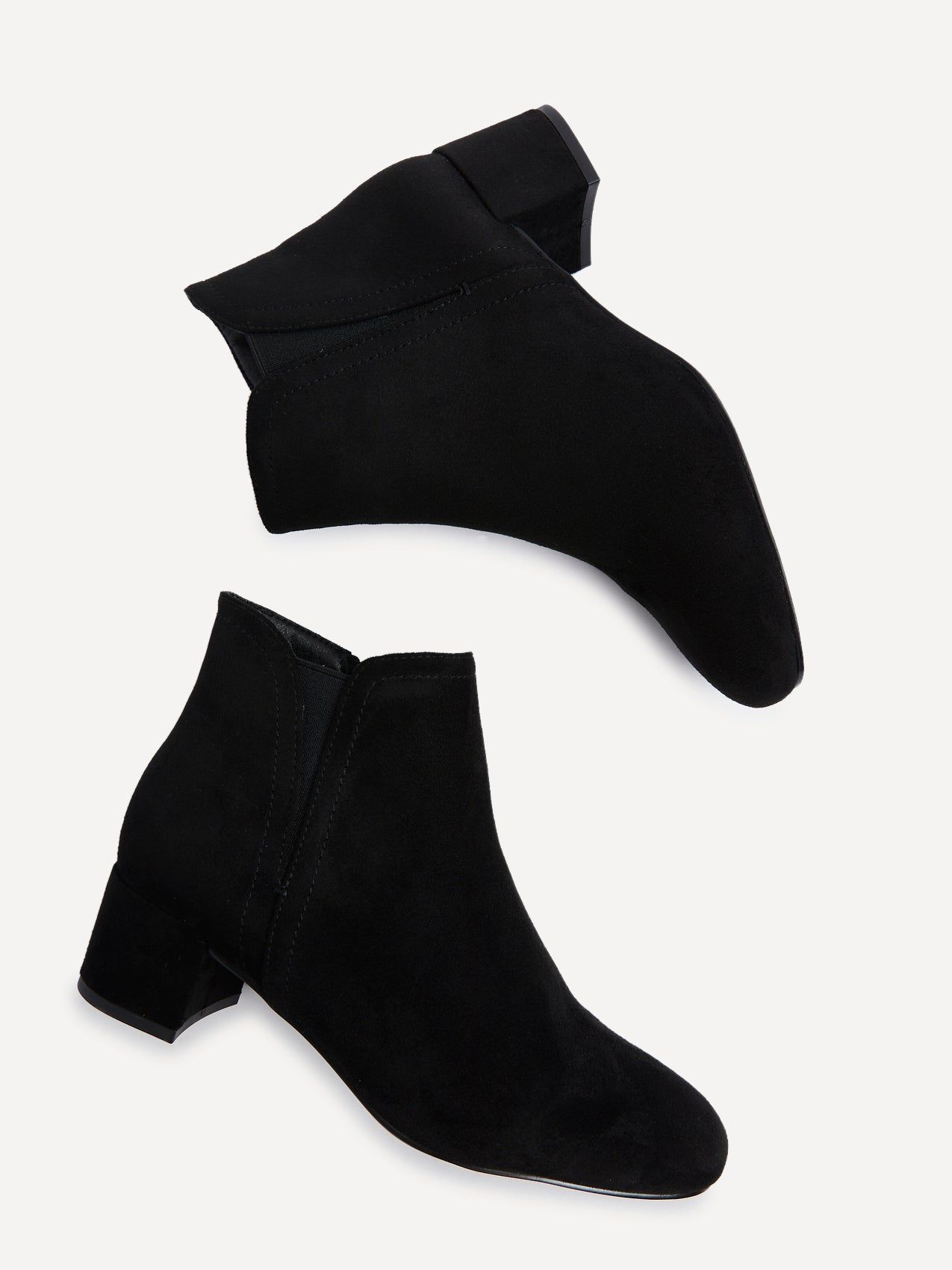 Linzi Manor Black Faux Suede Block Heeled Ankle Boot image 4