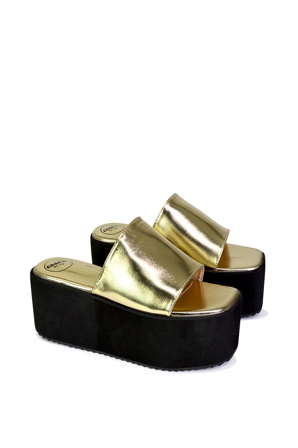 XY London 'Kaiya' Square Toe Slip on Flatform Slider Sandals image 5