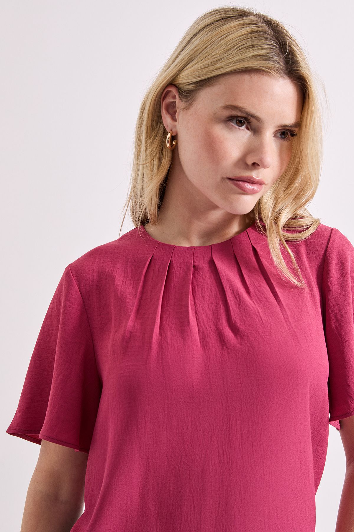 Dorothy Perkins Gathered Neckline Angel Sleeve Blouse Rose image 4
