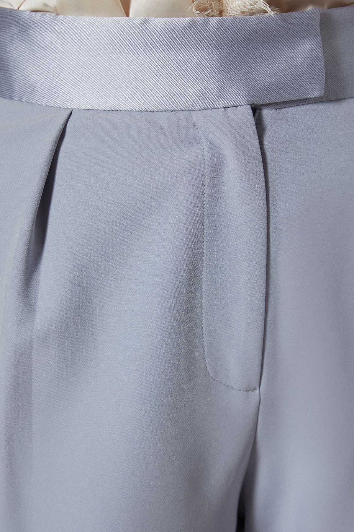 Coast Satin Twill Panel Trouser Grey Blue image 5