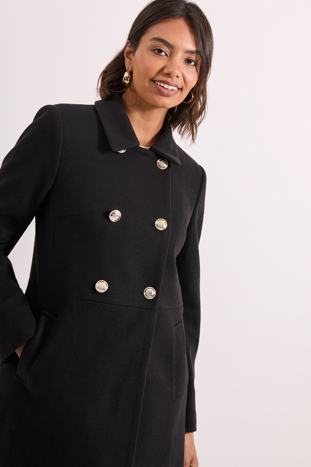 Dorothy Perkins Dolly Coat Black image 4