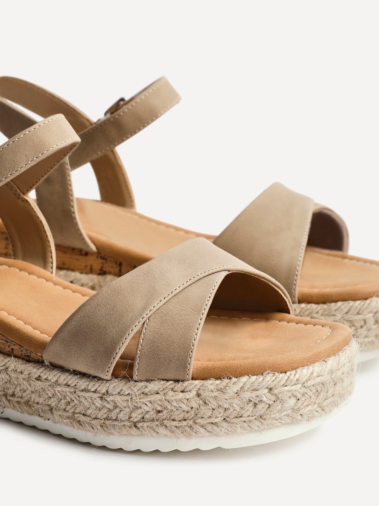 Linzi Sarelli Wide Fit Taupe Flatform Sandals image 5