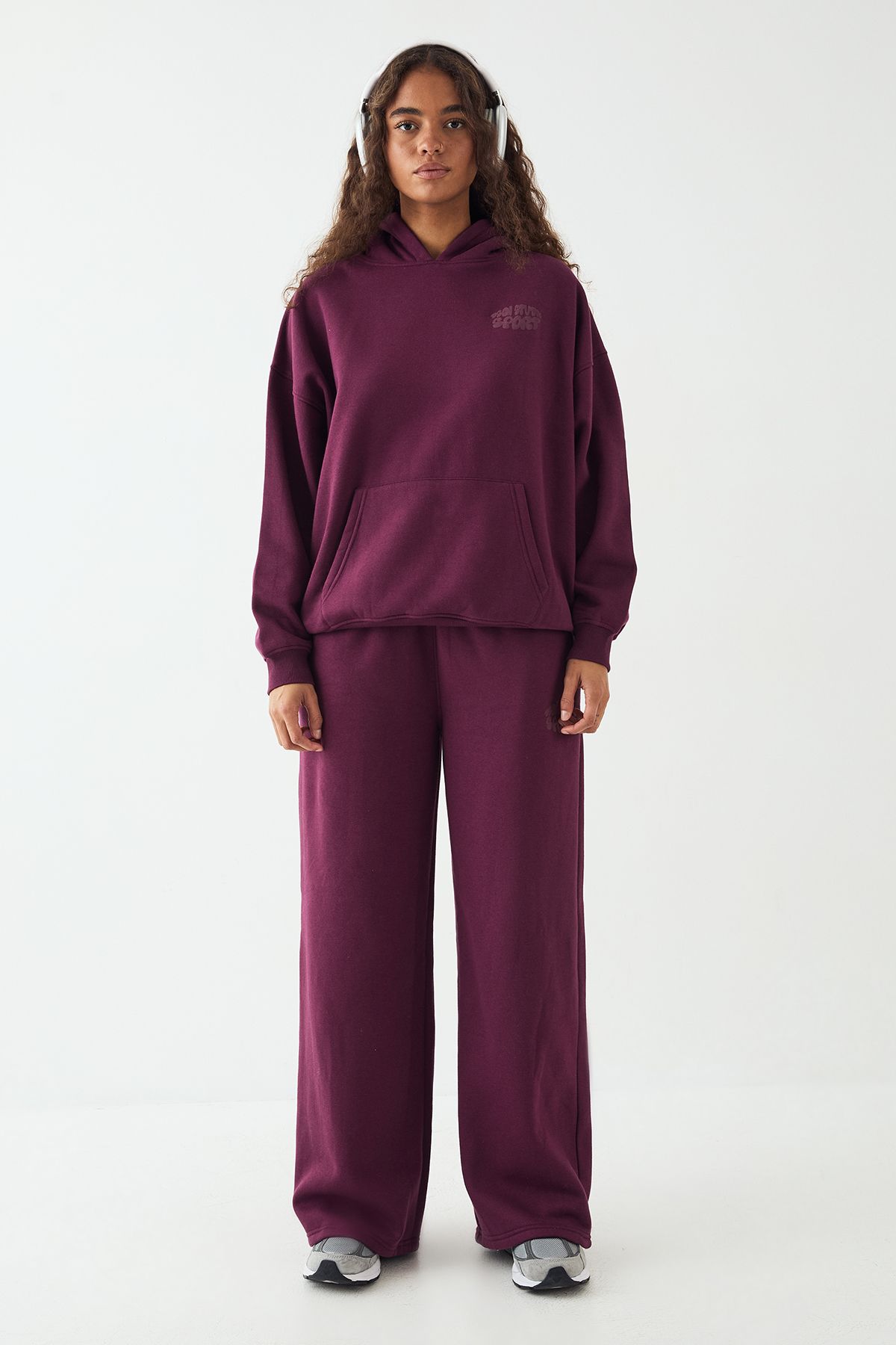 DSGN Studio DSGN Studio Sport Bubble Oversized Hoodie Plum image 5