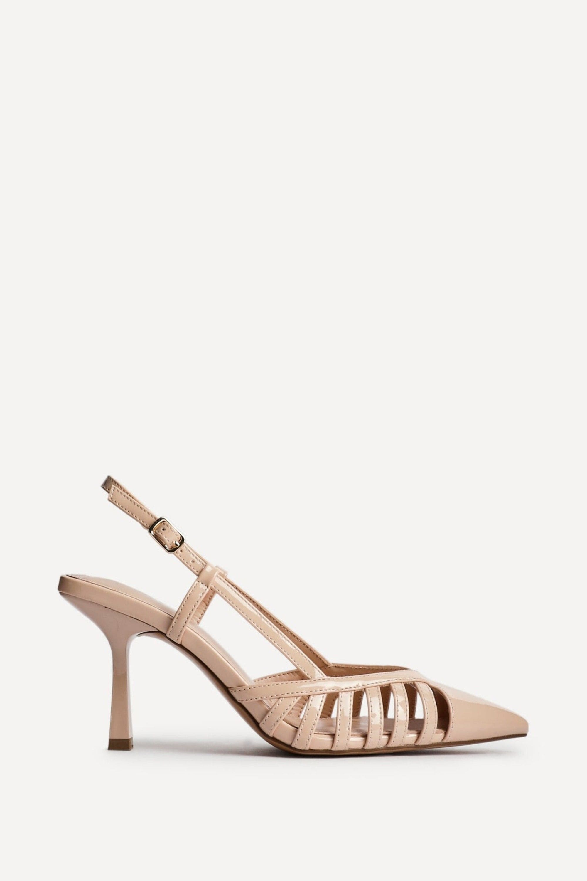Linzi Alias Nude Faux Patent Leather Cut Out Slingback Court Heel image 1