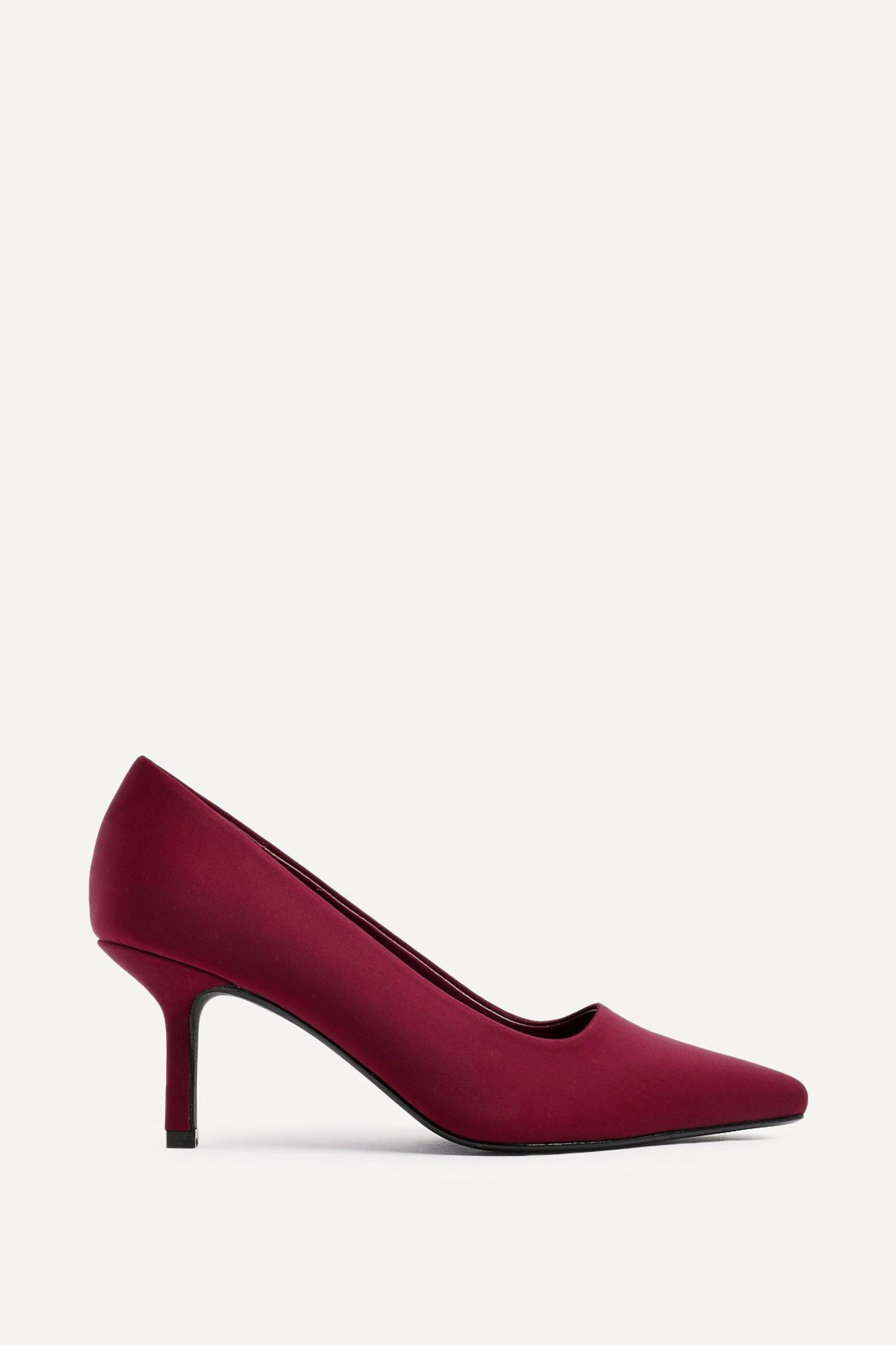 Linzi Aim Wide Fit Burgundy Scuba Classic Court Heel