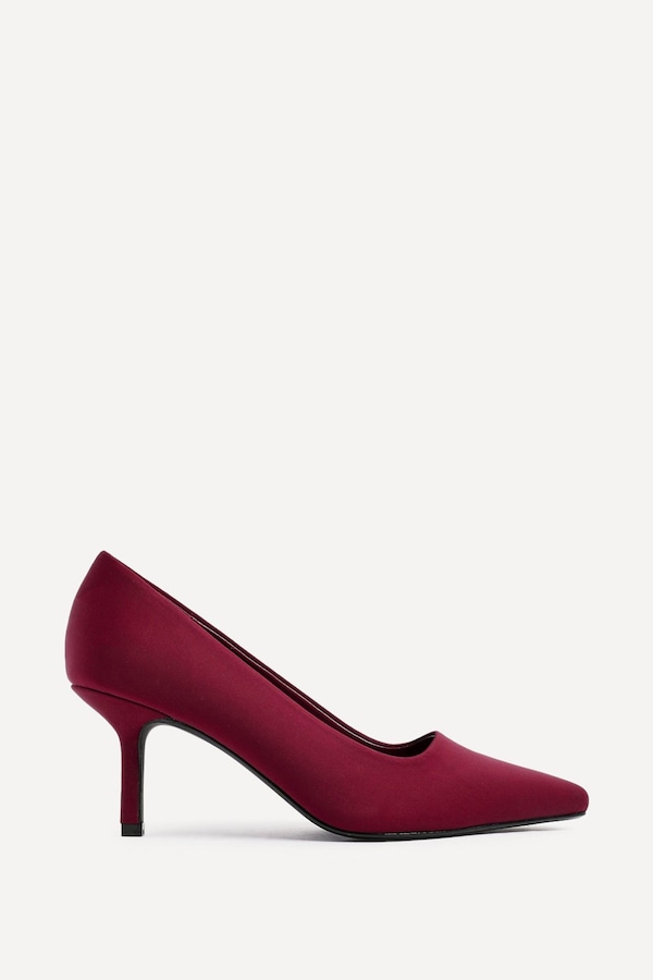 Linzi Aim Wide Fit Burgundy Scuba Classic Court Heel
