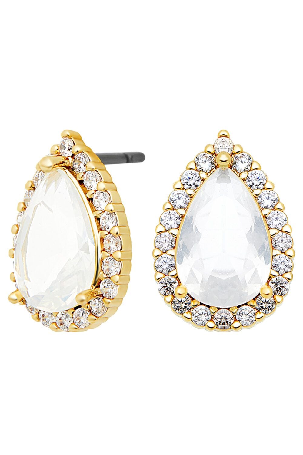 Jon Richard Gold Plated And Opal Stone Pear Stud Earrings image 1