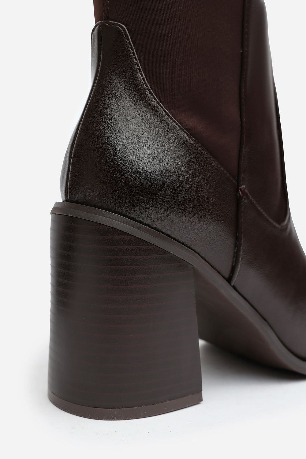 Where's That From 'Zhuri' Mid Block Heel Knee High Boots With Stretch And Side Zip image 4