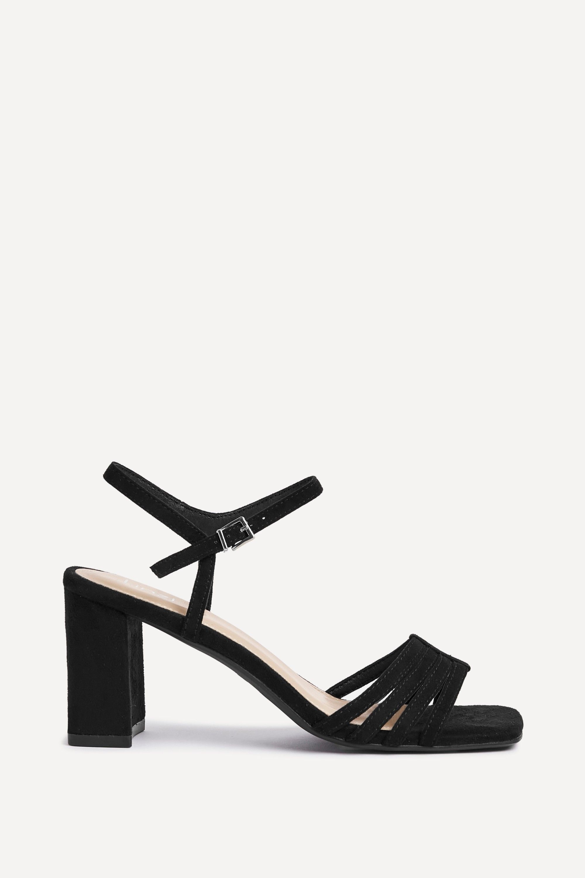 Linzi Annie Black Faux Suede Strappy Block Heel image 1
