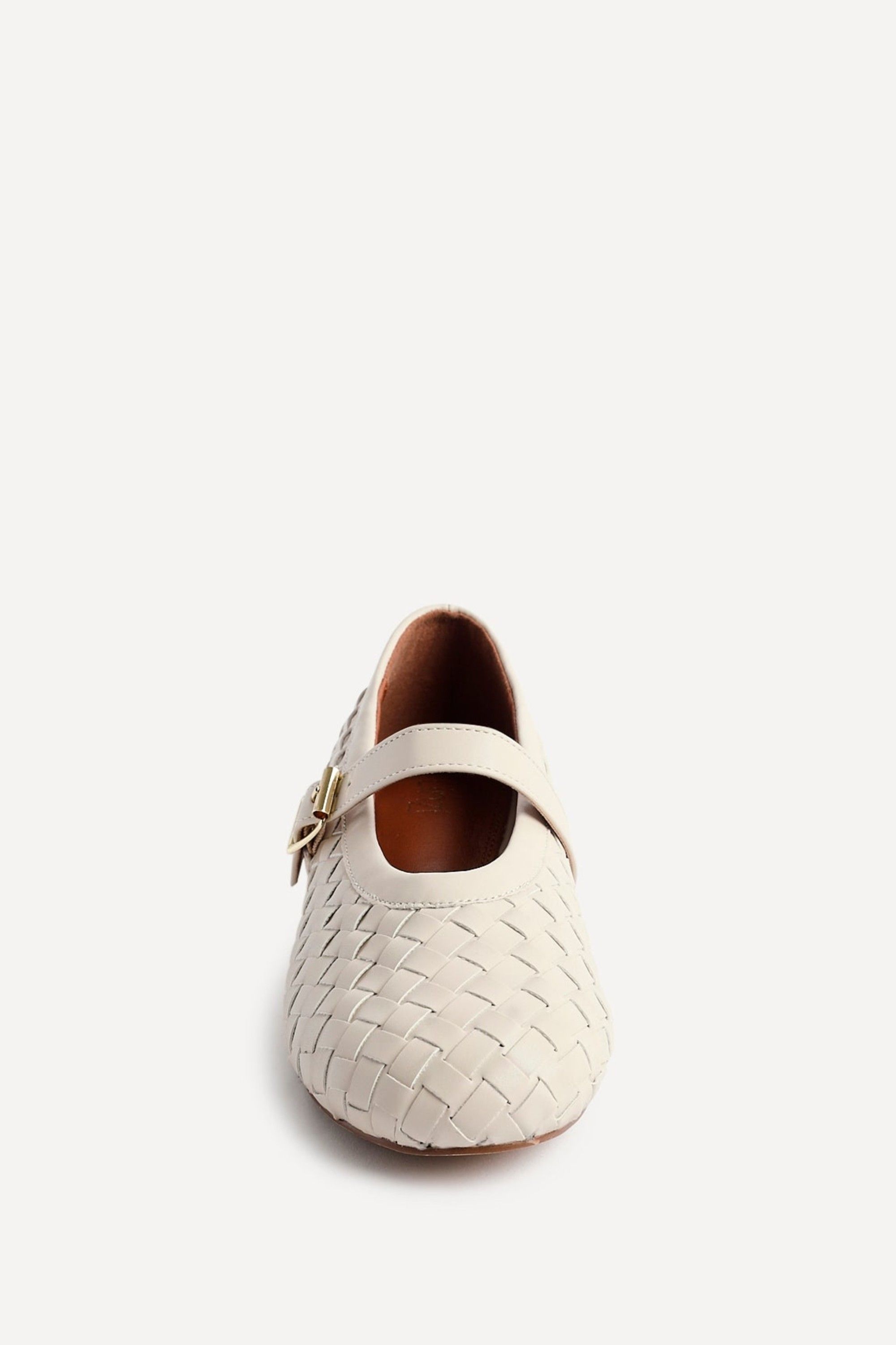 Linzi Daily Nude Faux Leather Woven Mary Jane Pump image 4