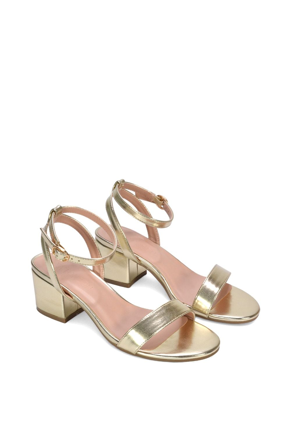 XY London 'Gemma' Low Block Heel Open Toe Strappy Sandal Shoes image 5