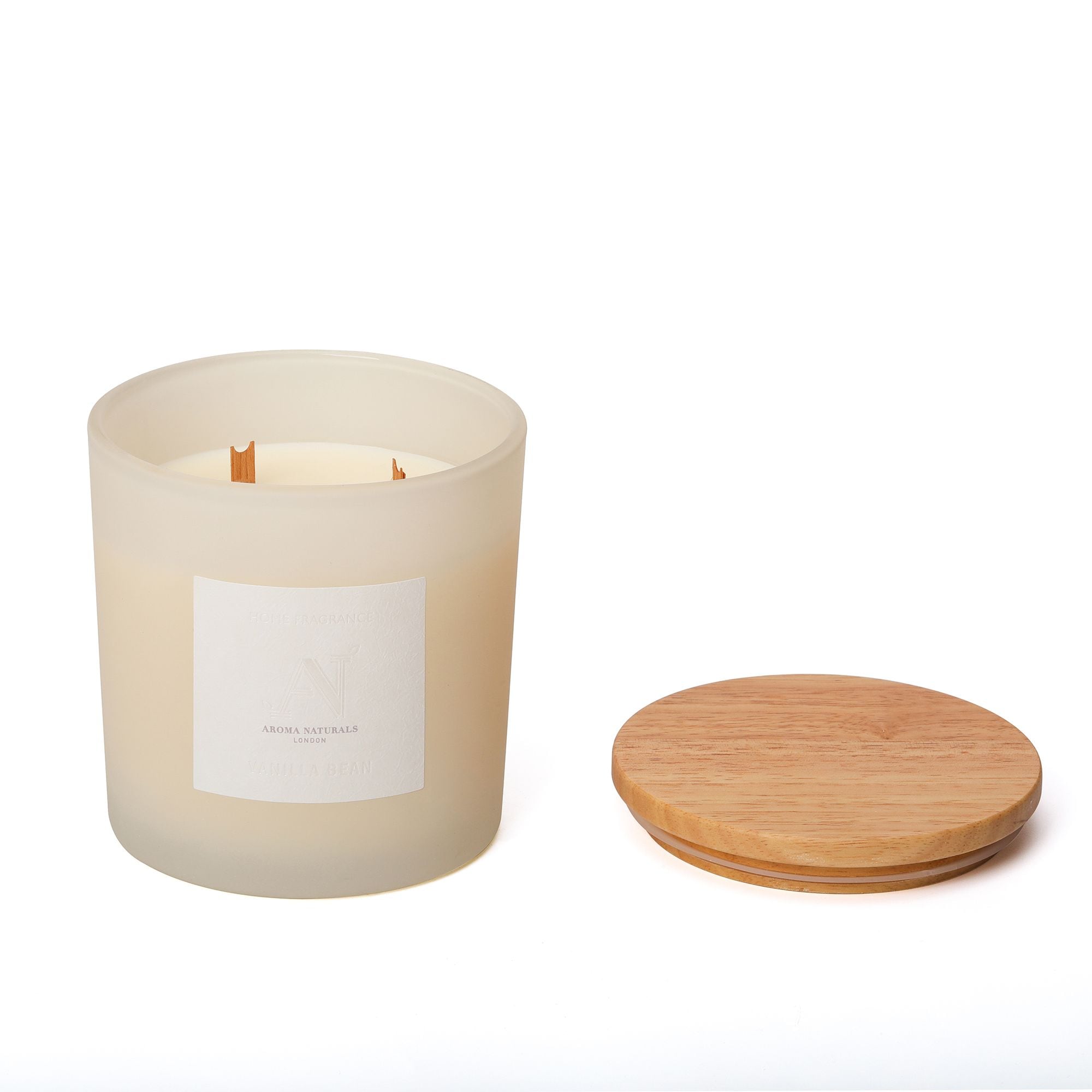 Aroma Naturals Frosted Decadence Glass Candle - Cashmere Scent image 3