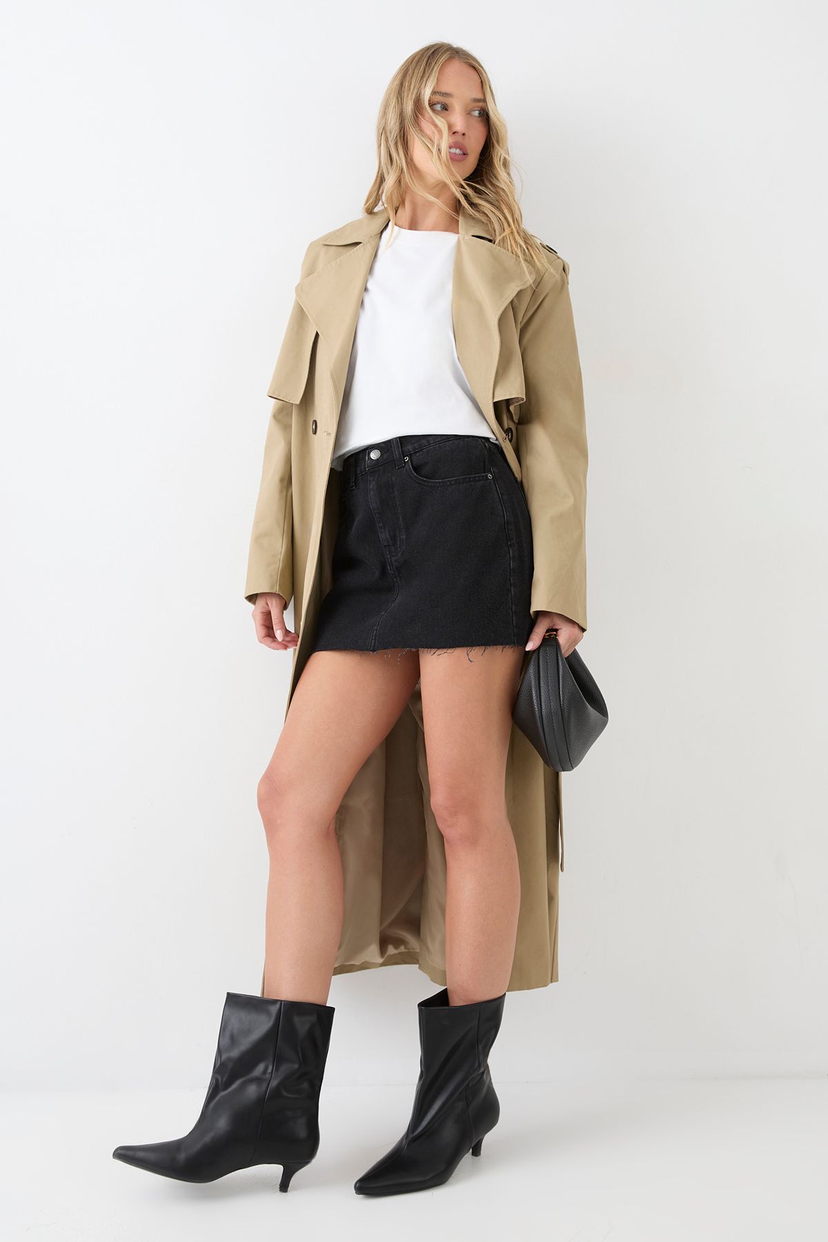 MissPap Low Stiletto Heel Ankle Boots Black image 2