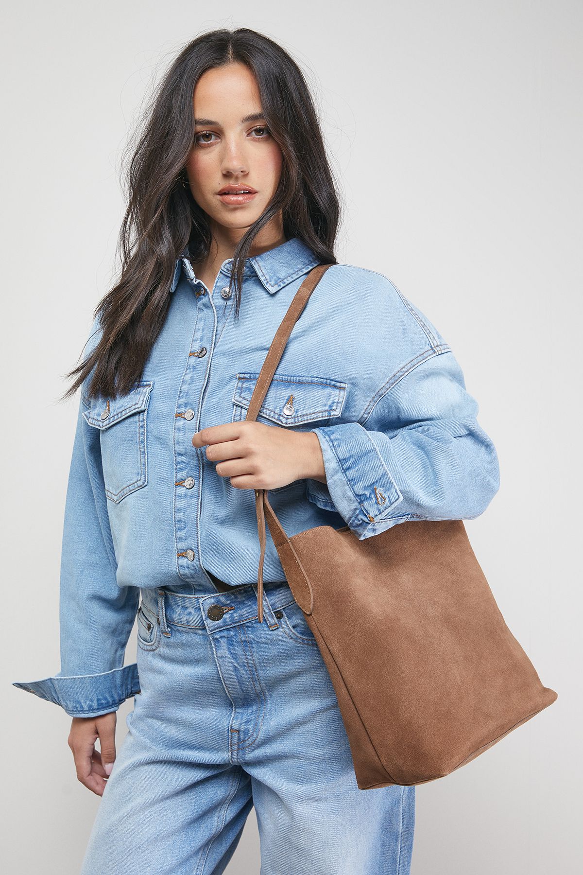 Oasis Lilah Suede Slouch Bag Camel image 1