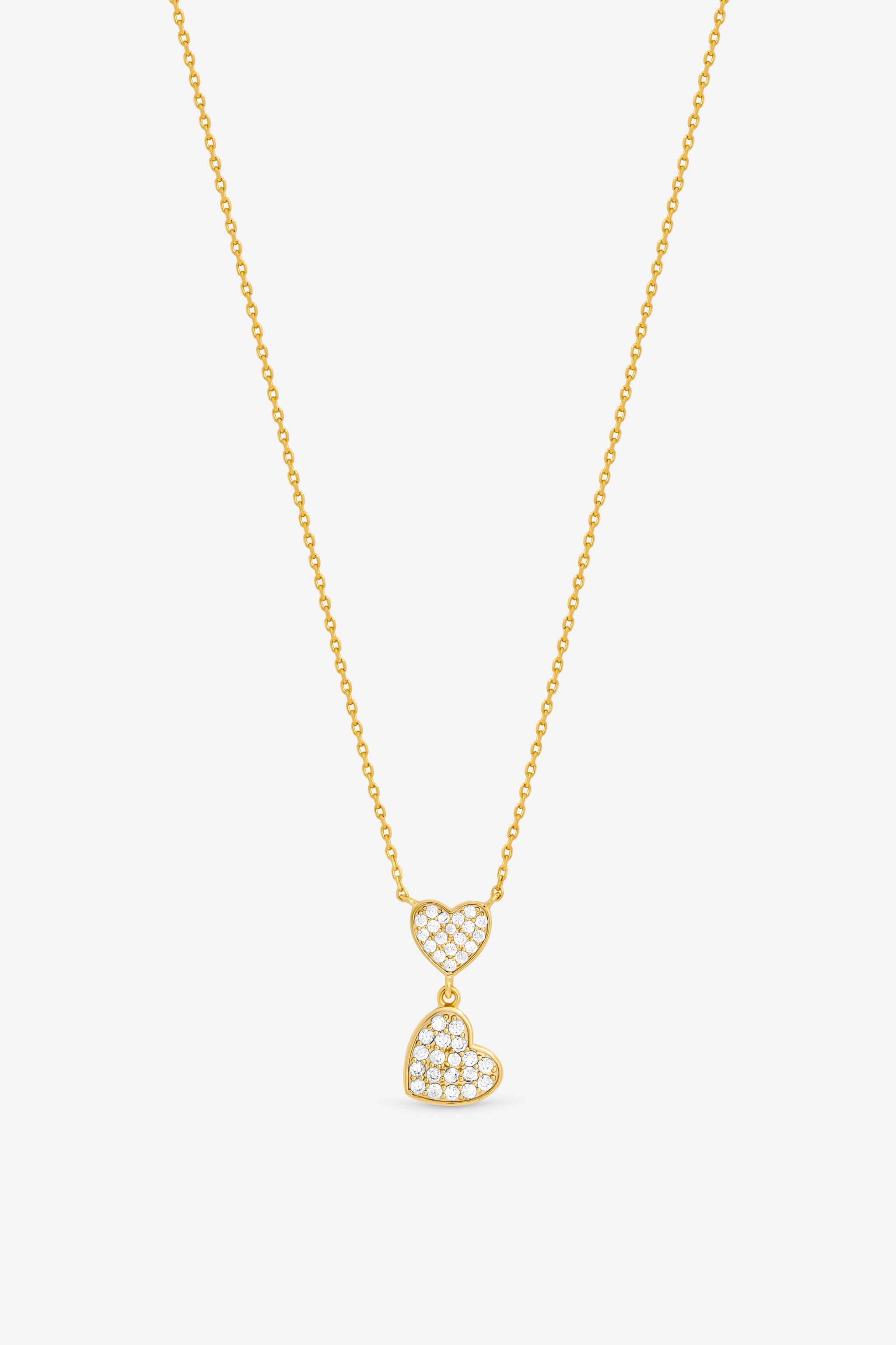 Jon Richard 18K Gold Plated Micro Pave and Heart Necklace